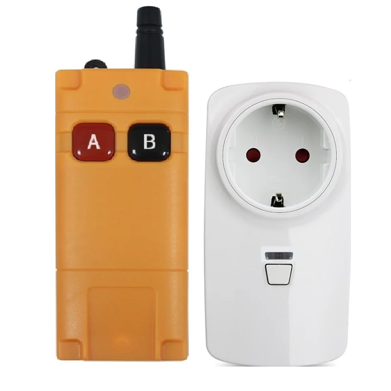 

433MHZ 110V 220V 260V RF Wireless Remote Control Switch Socket EU Electrical Outlet Switch 3000m Transmitter