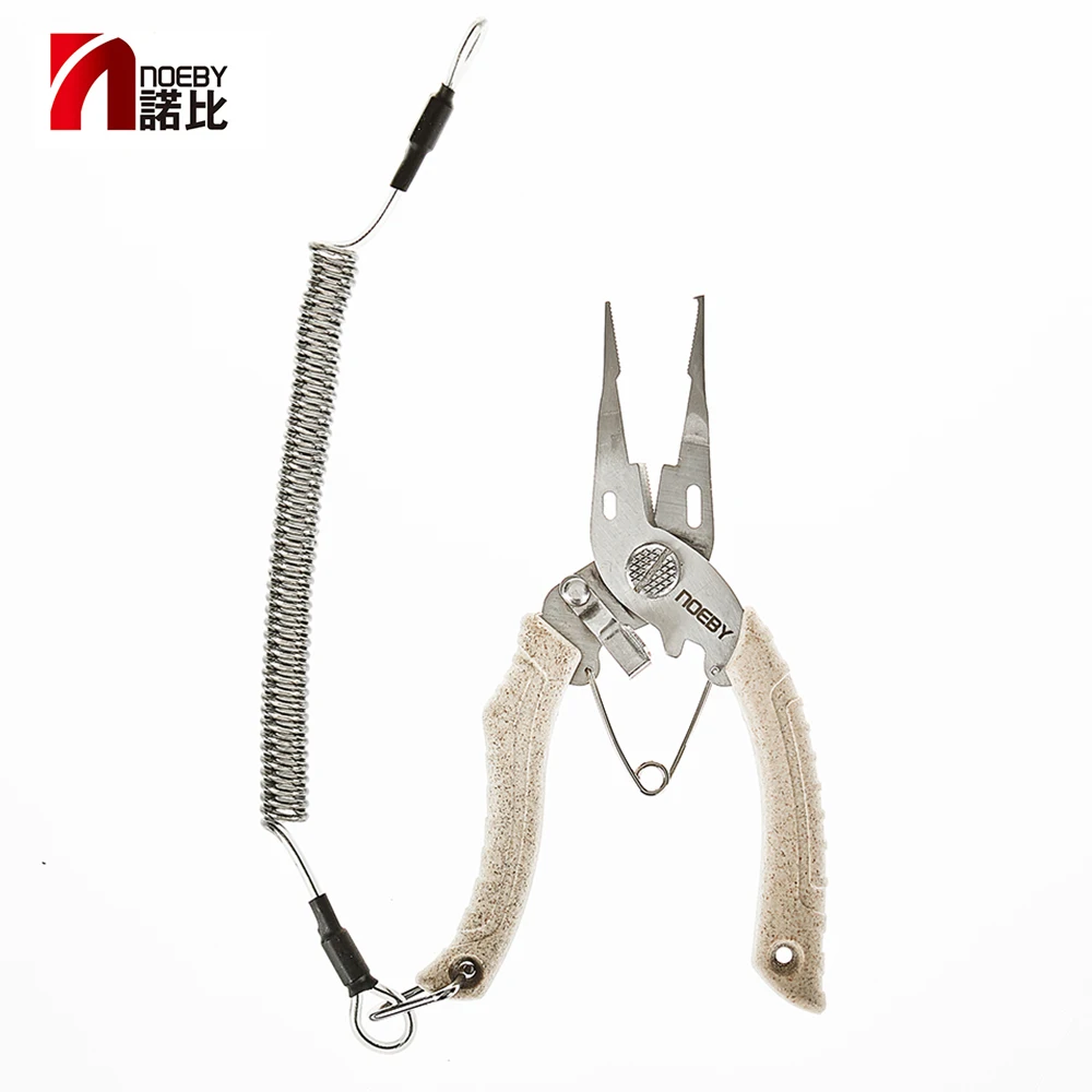 NOEBY Fishing Pliers Stainless Steel Multifunctional Split Ring Cutting Line Pliers Remove Hooks Tool Goods for Fishing Tackle