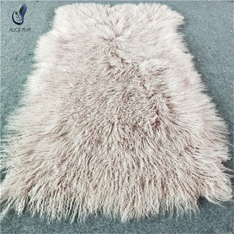 Wholesale supply Curly Kalgan Lamb Fur Plate natural mongolian tibetan sheep fur blankets