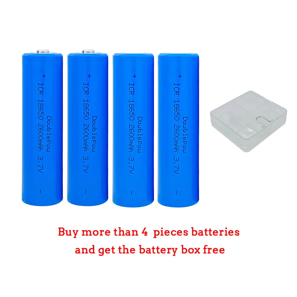 Batería de litio recargable Doublepow 100%, 18650 v, 3,7 mah, 2600, original, para linterna, novedad, 18650