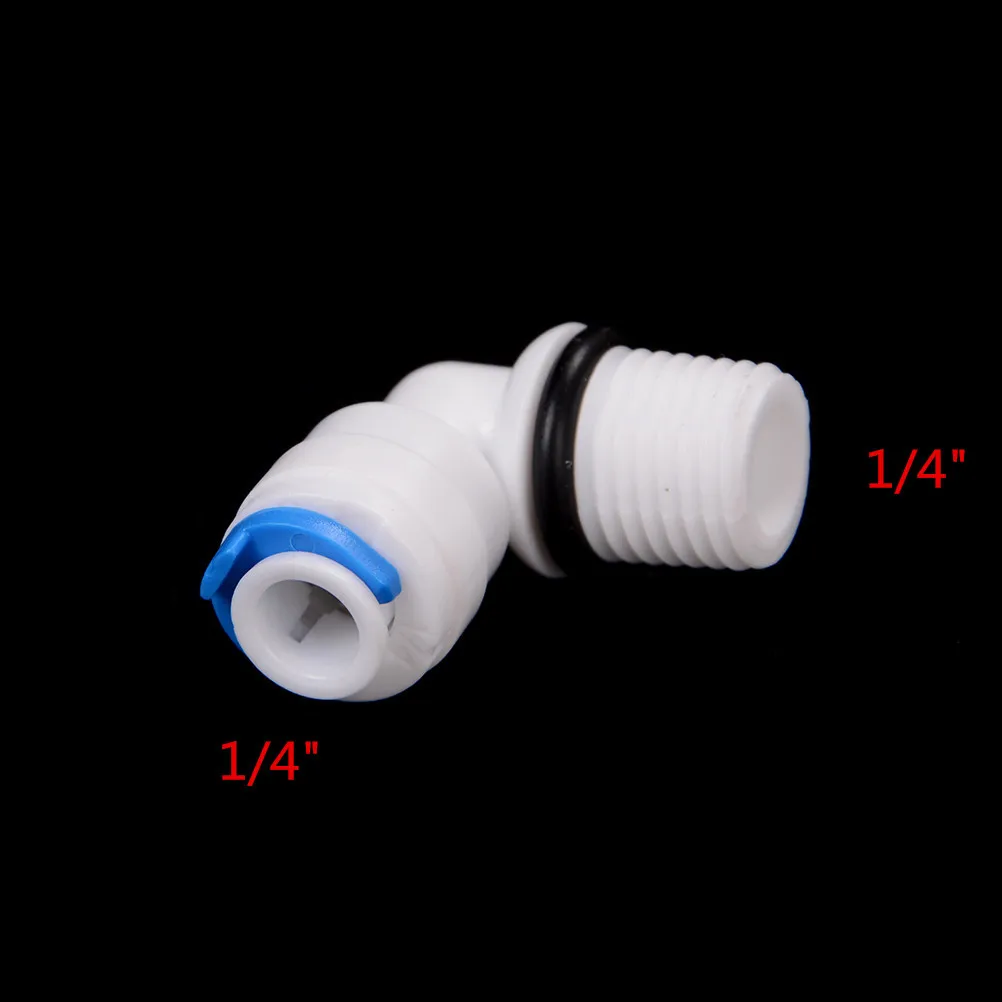 Osmose reversa Aquarium System Connector, RO Purificador de Água, Rosca Macho, 1/4 in, 1/4 in, OD Tube, 5PCs