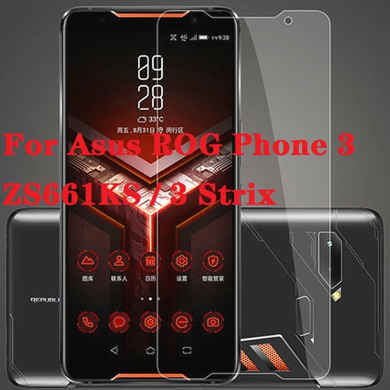 Tempered Glass For Asus ROG Phone 3 ZS661KS / Strix Protection Film Front Screen protector Guard Case