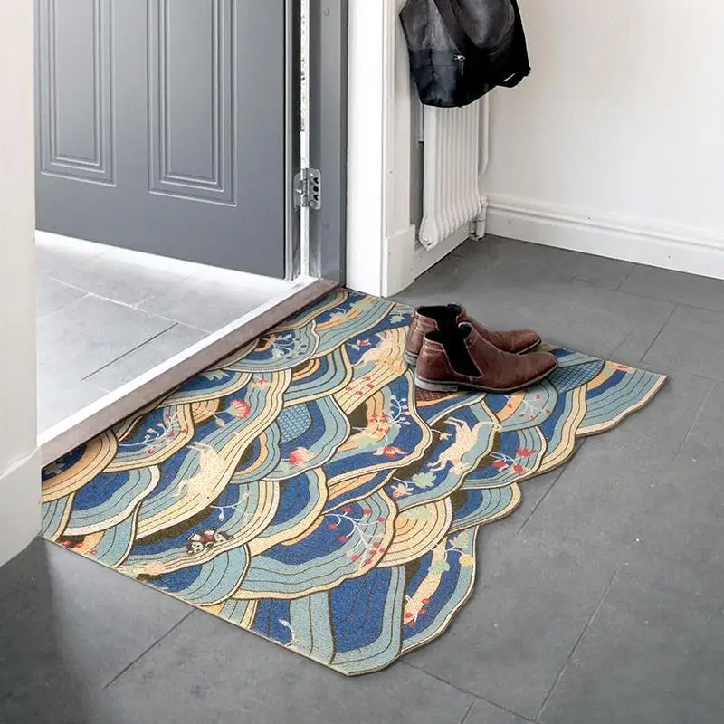 PVC Door Mat Silk Loop Bathroom Entrance Mat Carpet Nordic Home Living Room Dust Removal Home Decoration Front Door Mat