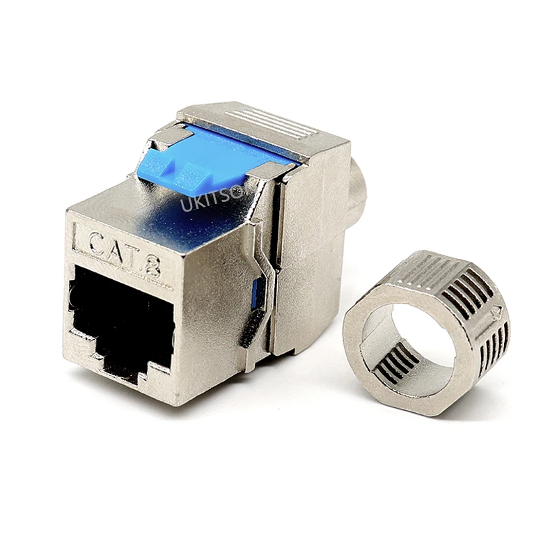 CAT8 RJ45 Insert Keystone Jack Socket CAT.8 LAN Zinc Alloy Connector For 40Gbps Super Speed Ethernet Network Cable