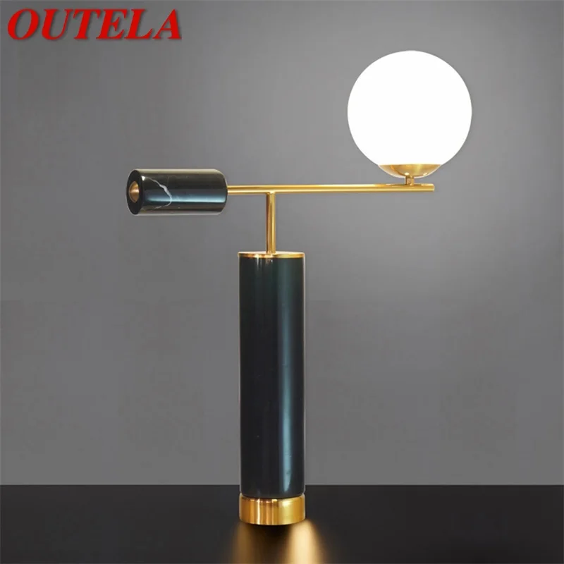 

OUTELA Modern Bedroom Table Light Creative Design G4 Marble Desk Lamp Home LED Decorative For Foyer Living Room Bedroom Hotel