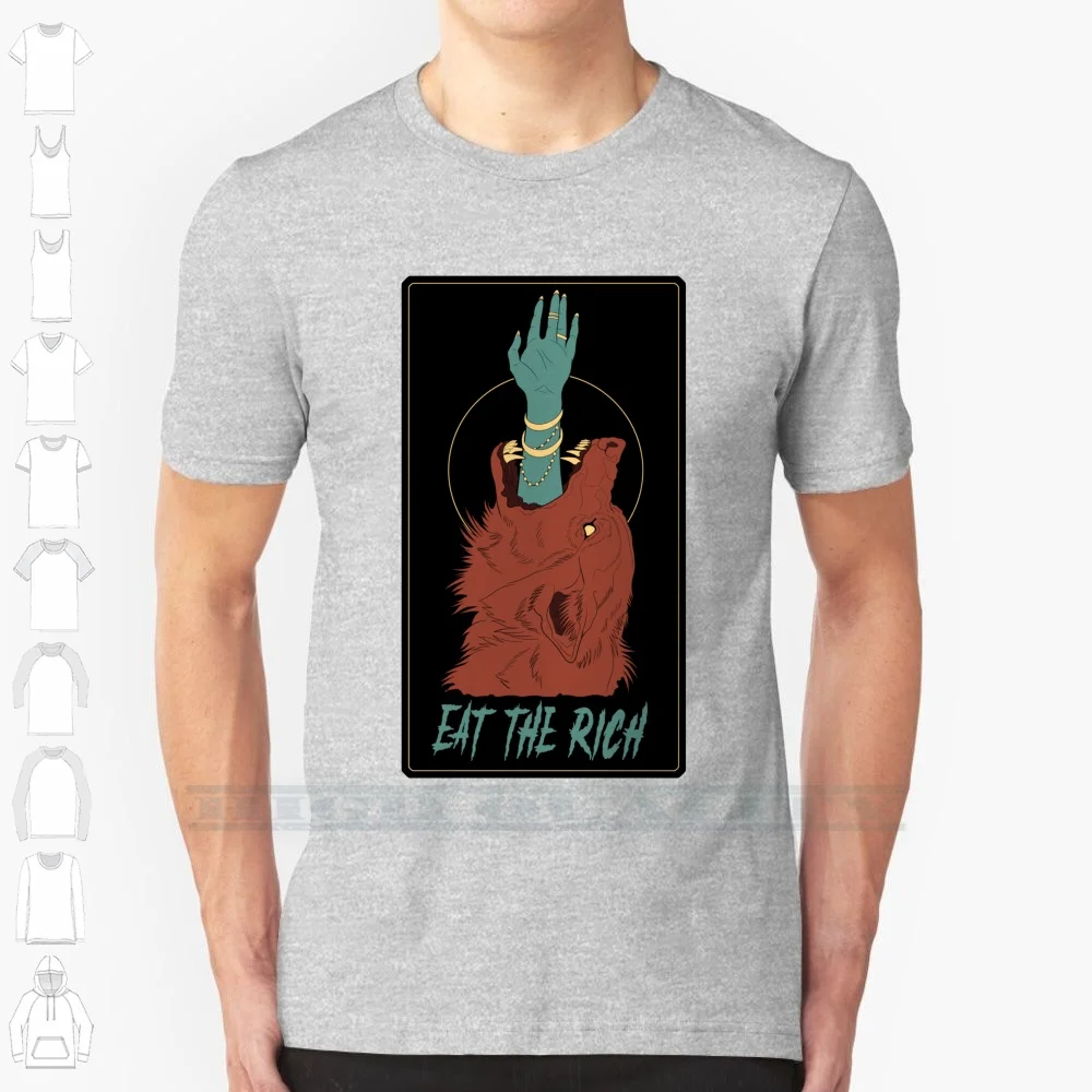 Eat The Rich 100% Cotton T Shirt Eat Rich Wolf Beast Arm Hand Dark Occult Tee Short Sleeve Long Sleeve Gift