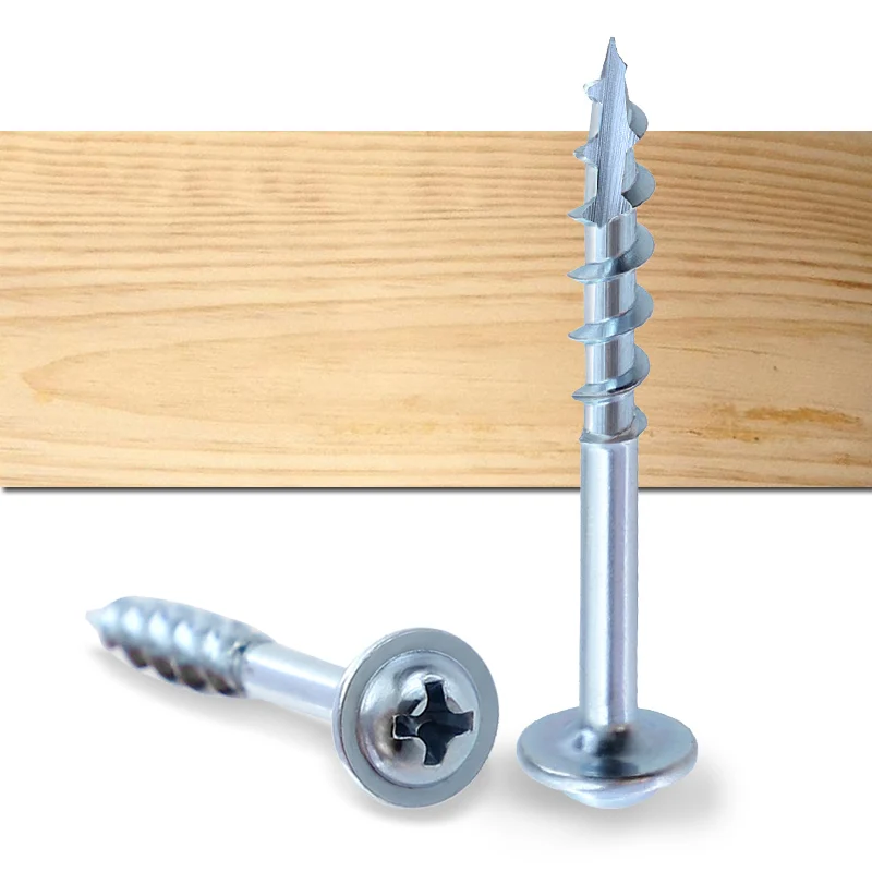 ST4 * 25-63mm Holz Schrauben Verzinkt Kreuz Grob Gewinde Selbst-schrauben für Tasche Loch jig Holzbearbeitung Möbel Beitritt