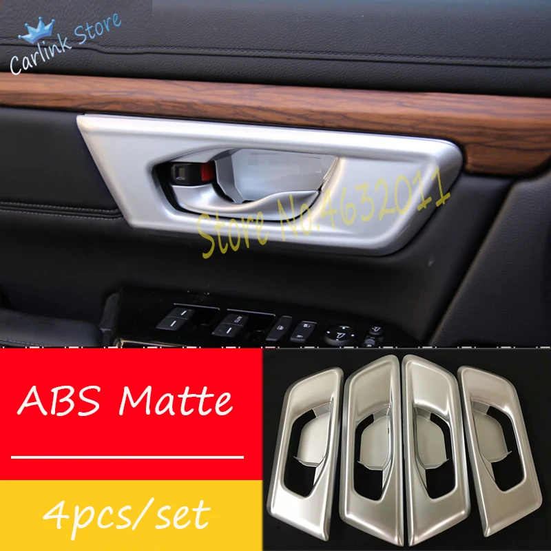 

For Honda CR-V CRV 2017-2019 ABS Matte/Carbon Fibre Inner Inside Door Handle Bowl Frame Cover Trim Sticker Accessories 4pcs