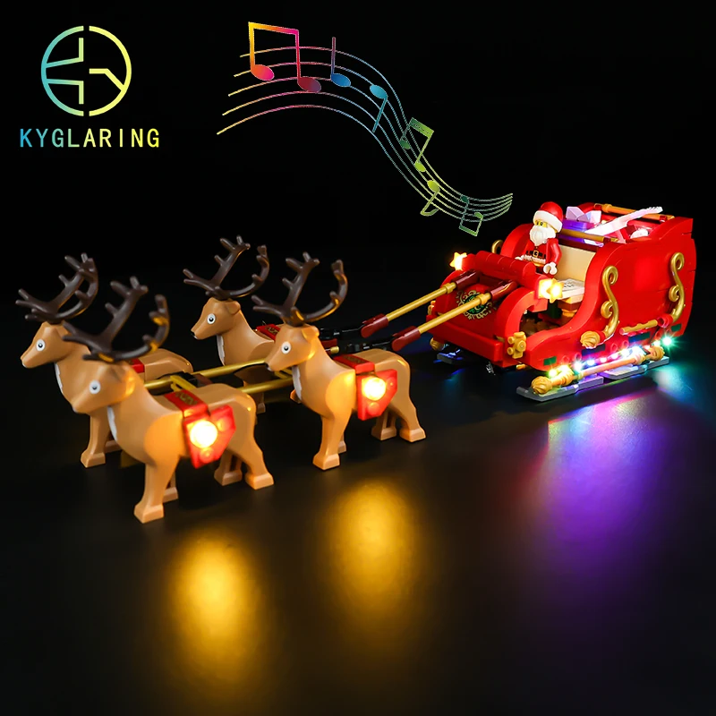 Kyglaring Led Lighting Set DIY Toys for 40499 Santa´s Sleigh Blocks Building (Only Light Kit Included)