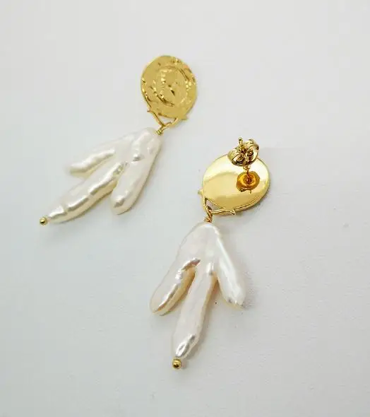 

Favorite Pearl Unique Chicken Feet Baroque Pearl Earring 925 Sterling Silver Gold Color Handmade Delicate Jewelry For Women Gift