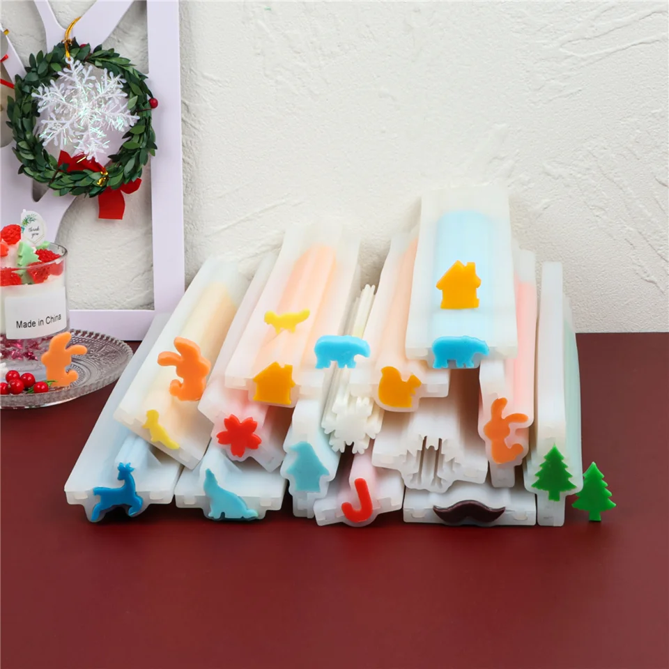 

Various Shapes Tube Silicone Soap Long Tube Mold Clouds Round Star Flower DIY Handmade Flexible 3D Tool Aromat Candle Mold