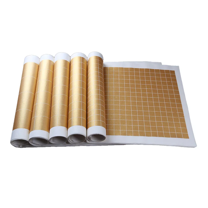 

Calligraphy Papers Rice Paper Gold Foli Ripe Xuan Paper with Grids Thicken Chinese Calligraphy Creation Xuan Papers 10 Sheets