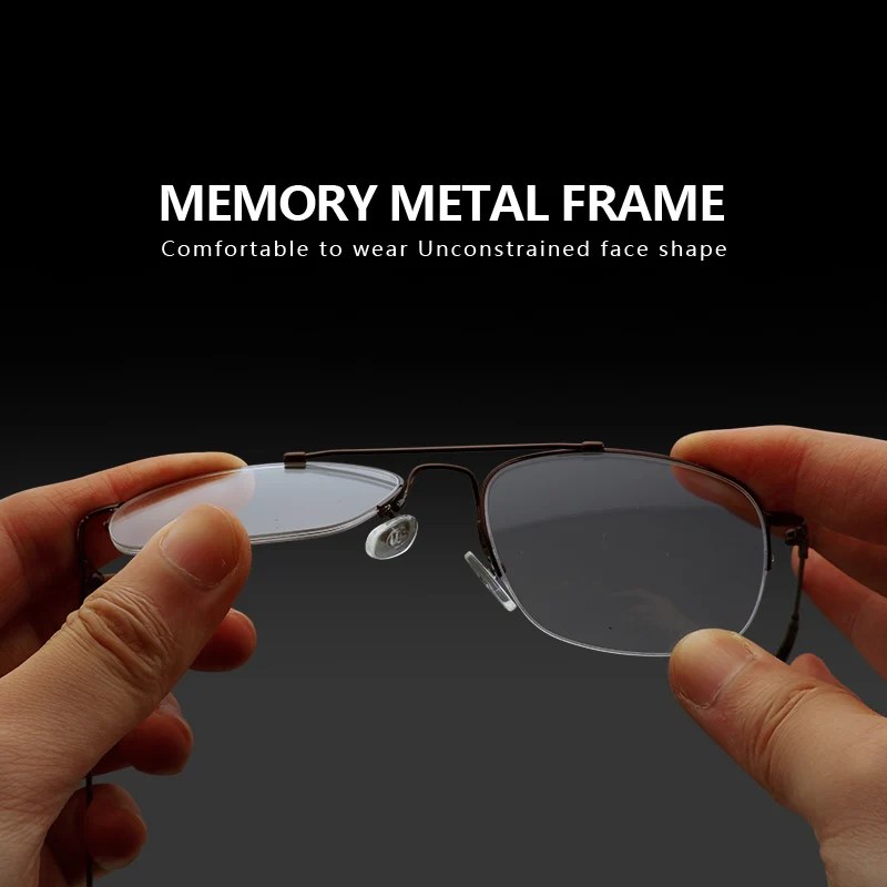 ZENOTTIC Men Classic Pilot Half-rim Glasses Frame Women Memory Metal Flexible Optical Spectacles Myopia Prescription Eyeglasses