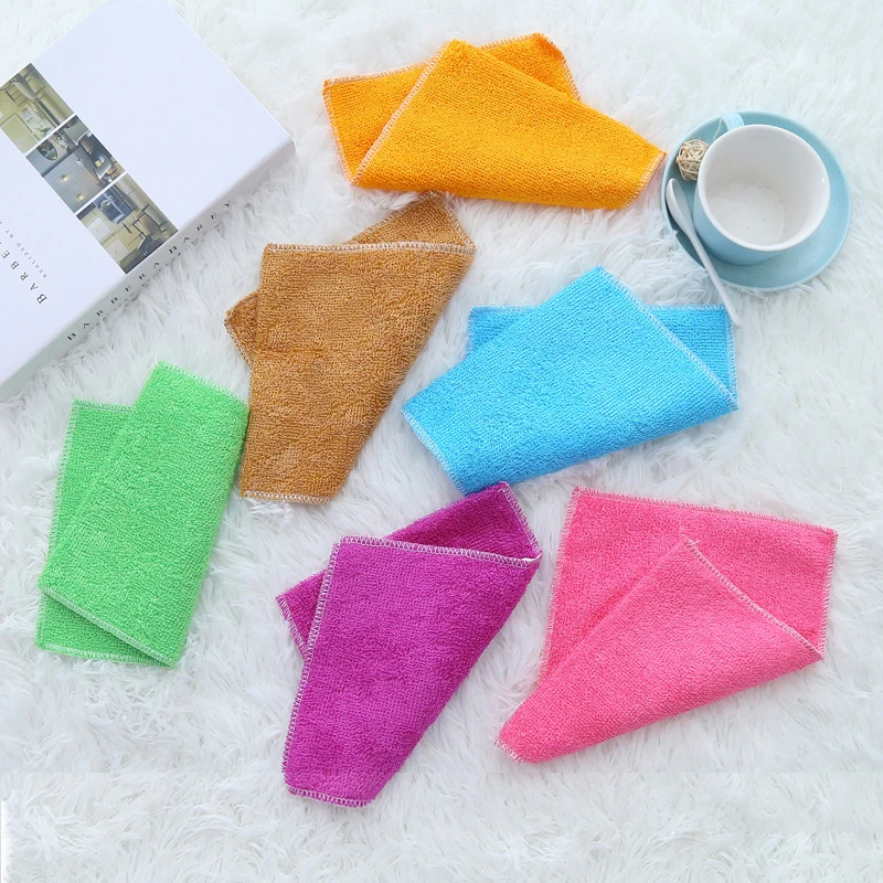 Bamboo Microfiber Terry Napkins Fabric Kitchen Cloth For Home Washing Dishes Tableware Household Supplies Products Convenience