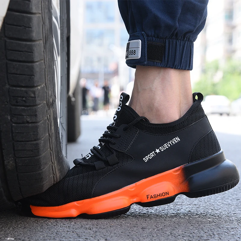 New exhibition Men Work safety shoes 2019 fashion Outdoor Steel Toe Cap Anti-smashing Puncture Proof Construction sneakers Boots