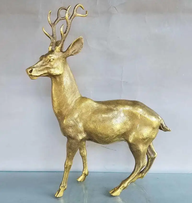 

China brass seiko Sika deer crafts statue