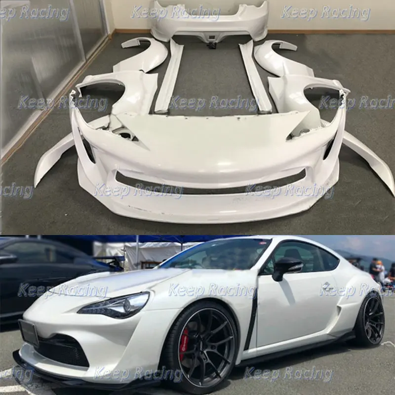 

ARS Style Front & Rear Bumper Fiberglass Side Skirt FRP Fender W. Extension Glass Fiber Kit For 13-21 FT86 GT86 FRS ZN6 BRZ ZC6