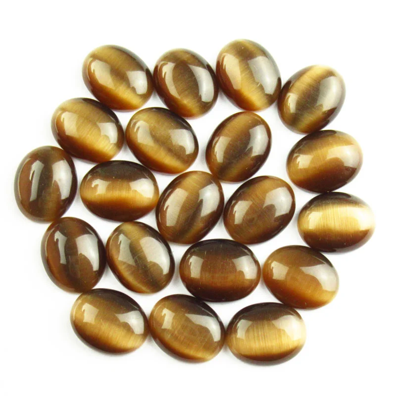 20pcs Fashion hot sale Wholesale High Quality Brown Cat Eye Gem Oval for jewelry Accessories 10x8x3mm TJ79894