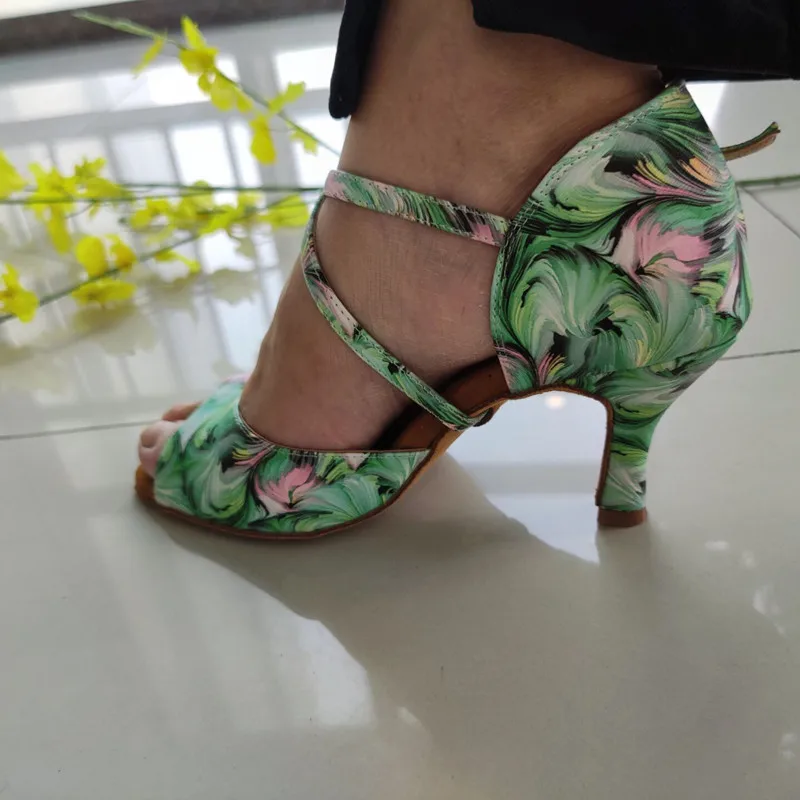 Dropshipping Salsa Jazz Indoor Shoe Professional Latin Dance Shoes DIY Dancing Women 7cm Latin Salsa Ballroom Party Dance Shoes
