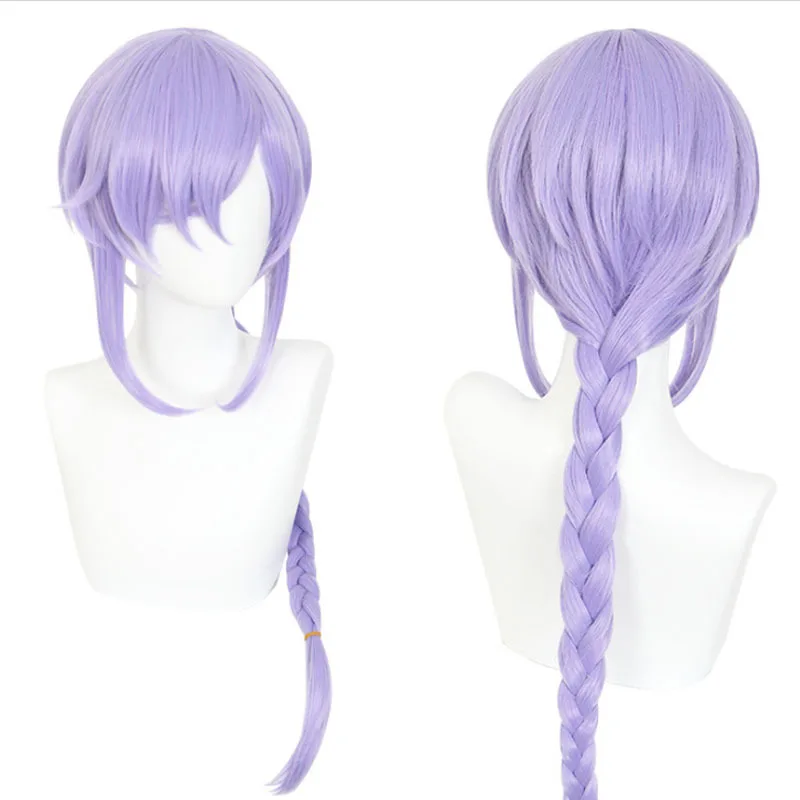 Genshin Auswirkungen 80cm Qiqi Perücke Cosplay Haar Lange Braid Synthetische Gerade Hitze Beständig Haar Erwachsene Frauen Halloween Kostenloser Perücke kappe