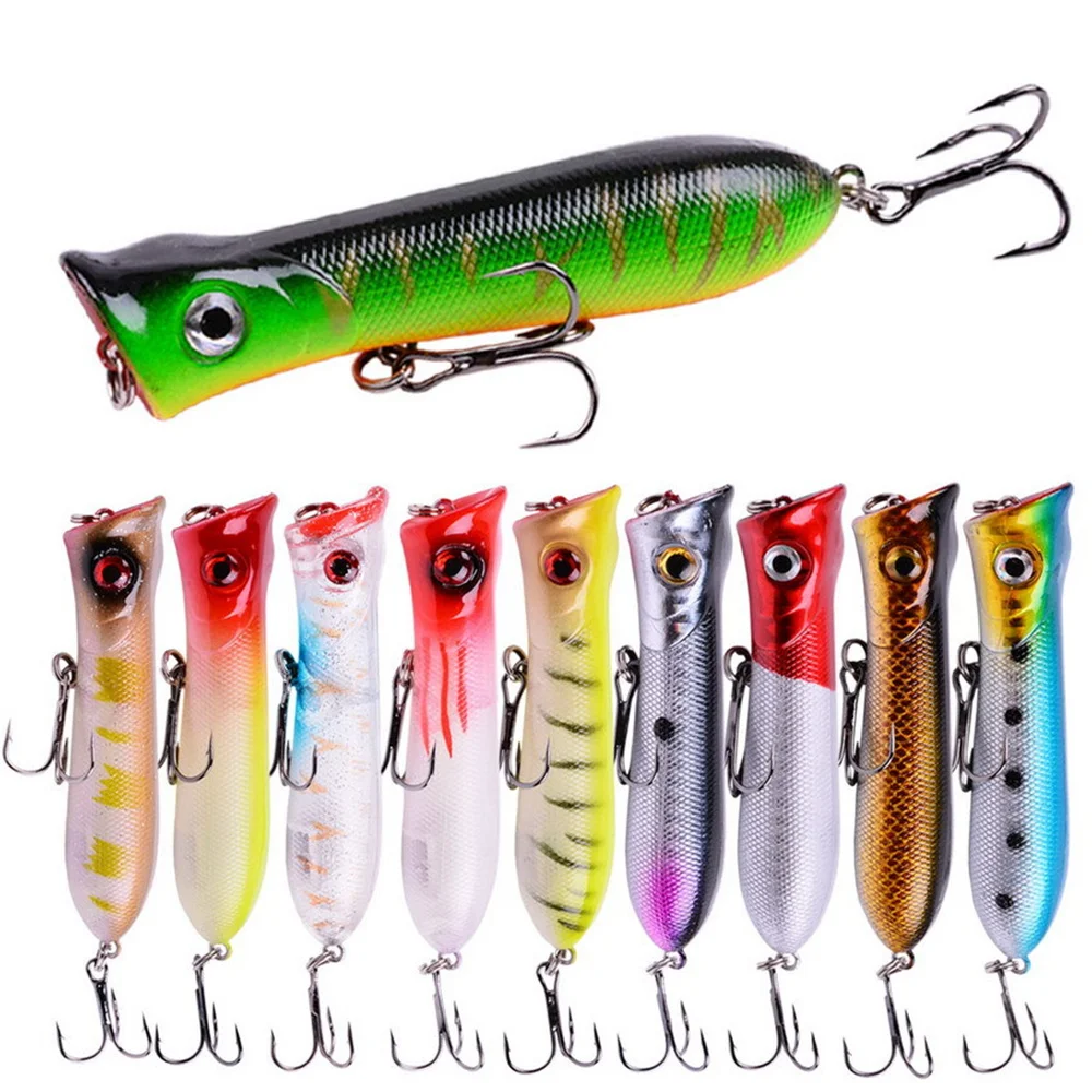 1 Uds 8cm 11,6g Pesca Artificial cebo duro de agua Popper Señuelos de Pesca para Bass perca Lucio de trucha abordar Wobbler Crankbait