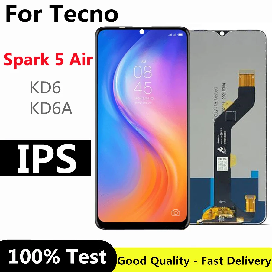 

7.0" For Tecno Spark 5 Air LCD KD6A Display Touch Screen Digitizer Assembly For Tecno KD6 LCD Repair Replacement