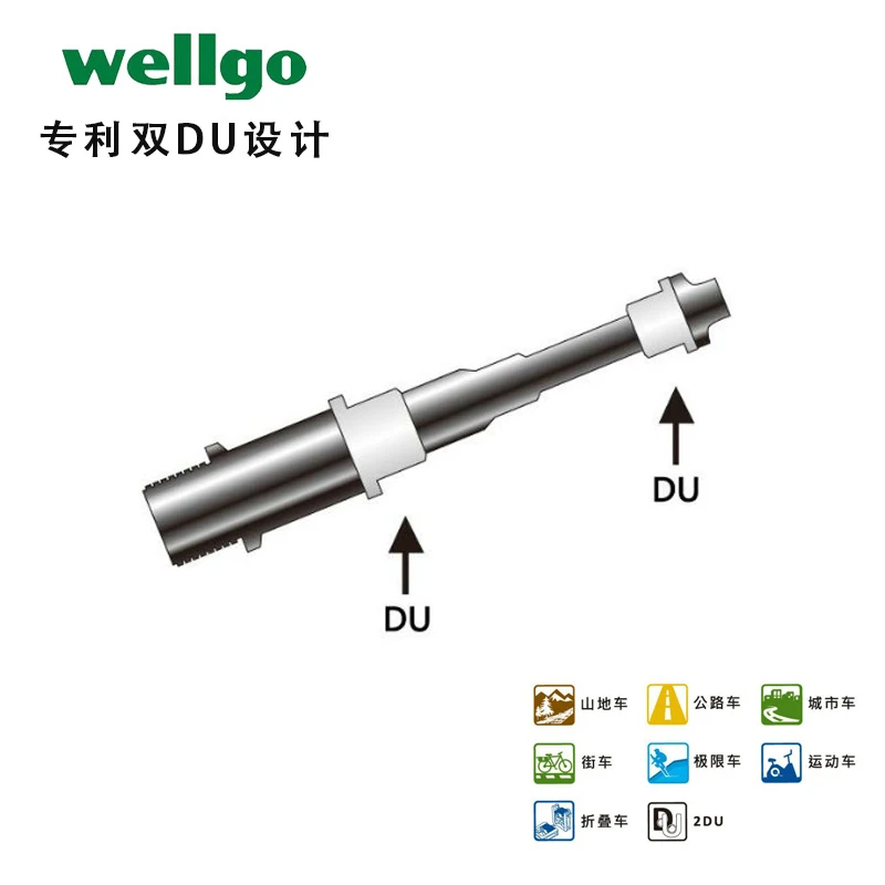 Wellgo F265 Folding Bicycle Pedals MTB Mountain Road Bike Padel 2 DU Bearings Aluminum Folded Pedal Bicycle Parts