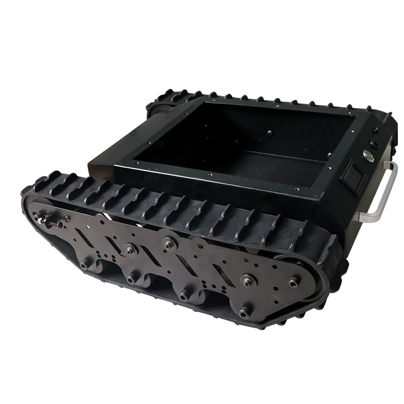 35 كجم تحميل معدن كبير TS008 امتصاص الصدمات روبوت خزان الهيكل عدة المطاط المسار عزم دوران عالية موتور تيار مباشر على الطرق الوعرة عقبة تجميعها