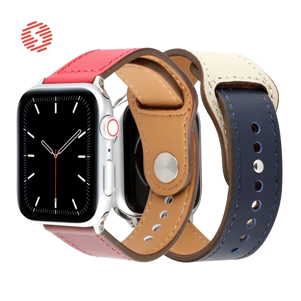 ShengOne حقيقية أزياء والجلود حلقة الفرقة سوار ل أبل ووتش سلسلة 5 4 40 44 مللي متر استبدال الملحقات حزام 3 2 1 38 42