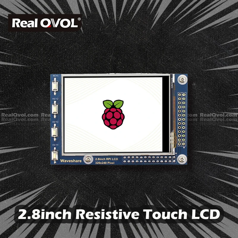 

RealQvol Waveshare 2.8inch RPi LCD (A) Resistive Touch Screen TFT Display Designed for Raspberry Pi 320*240 SPI Interface