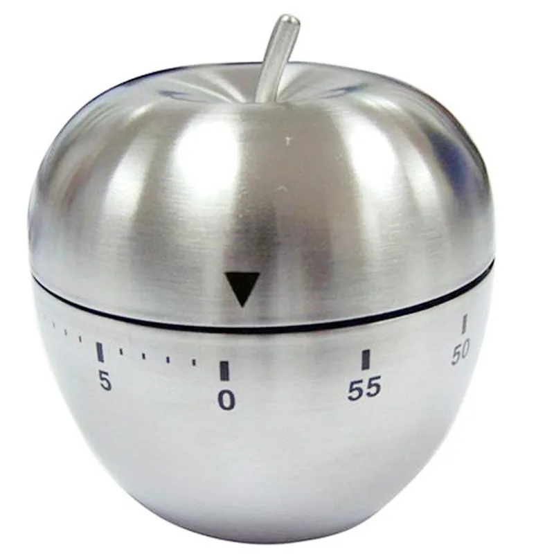 

New Mechanical Kitchen Timer Stainless Steel Apple Machinery Count Down Reminder Alarm Clock Interval S Cooking Tools