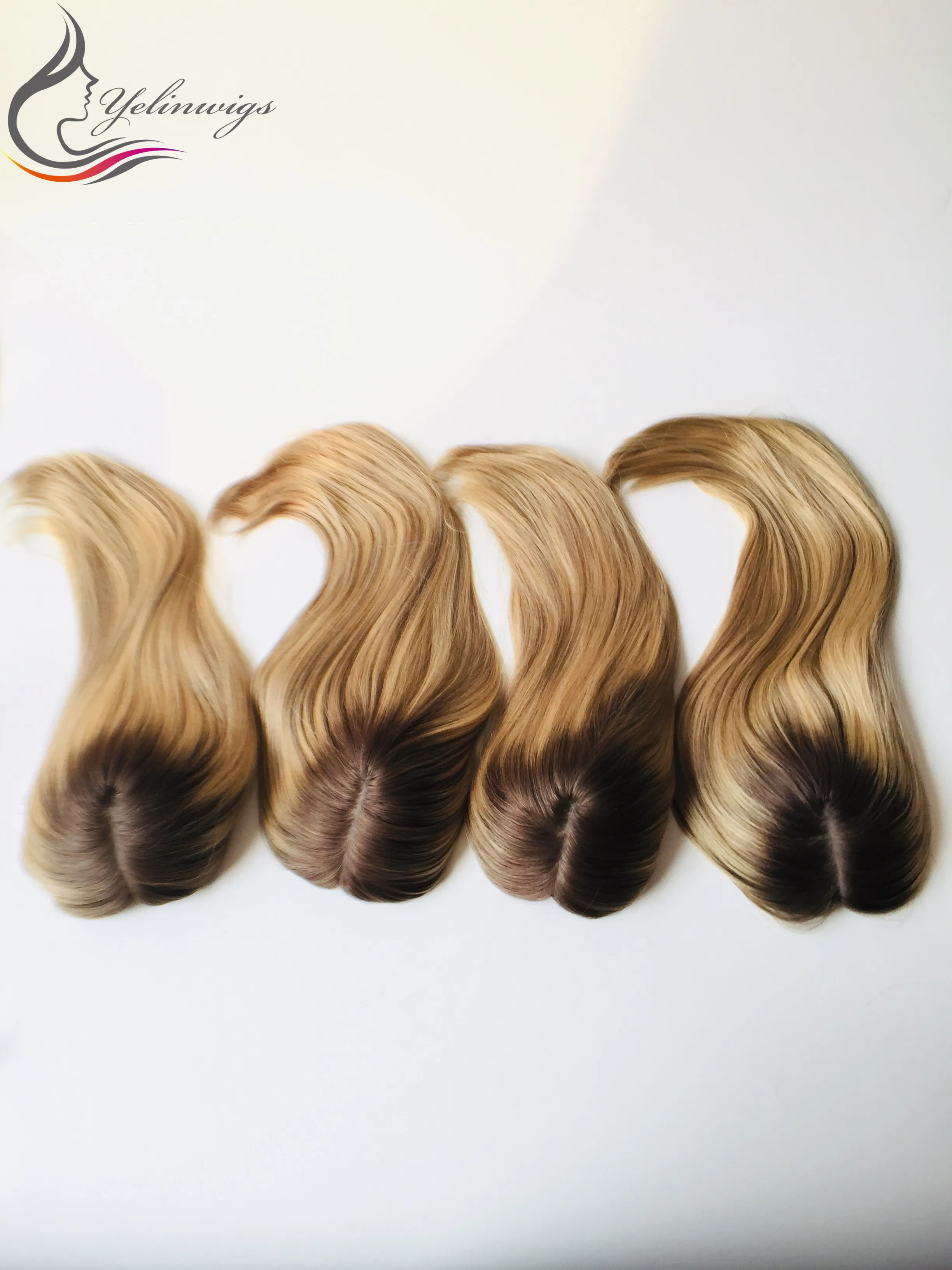 Toppers de cheveux européens avec injTop, mèches pour femmes blanches, en stock, haute qualité, taille 8*8