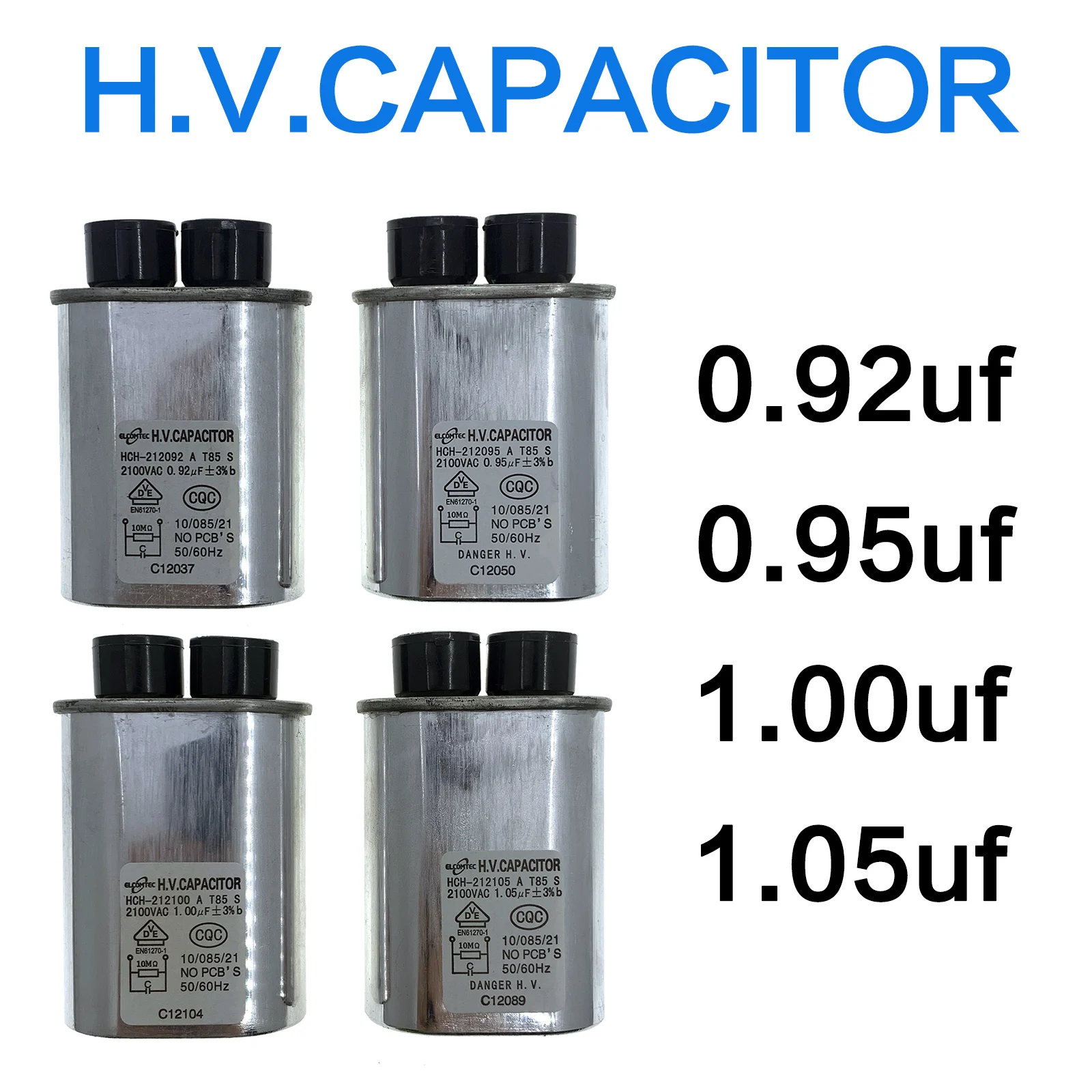 ELCOMTEC High Voltage HV CAPACITOR 2100VAC Microwave Oven Replacement Parts 0.92uF / 0.95uF / 1.00uF / 1.05uF