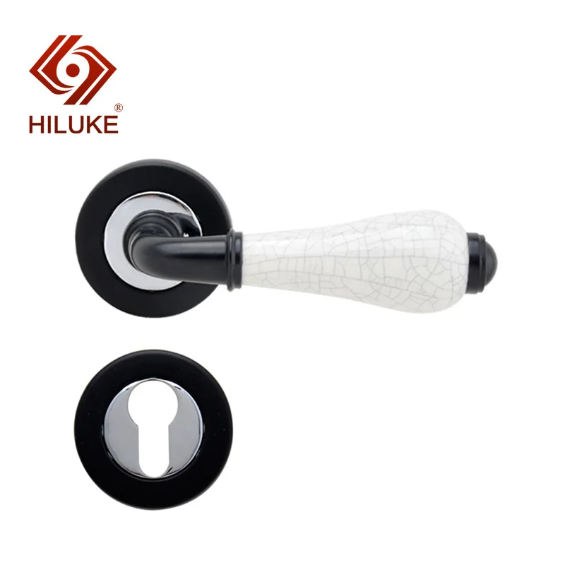 

HILUKE zinc alloy split handle ceramic handle classic style suitable for wooden door bedroom door bathroom classic door loc