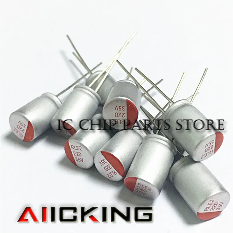 10個のソリッドステートコンデンサ35v220uf 8*12マザーボード静電容量220uf 35v 8*12mm