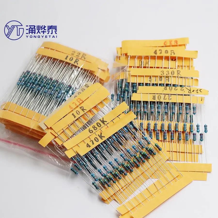 TAI 300Pcs 10 -1M Ohm 1/4w Resistance 1% Metal Film Resistor  Assortment Kit Set 30Kinds*10pcs=300PCS Free Shipping