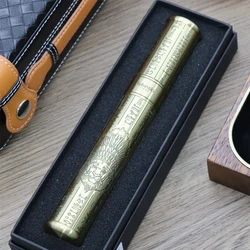 LUBINSKI Portable Cigar Tube with Gift Box Gold Copper Carving Single Cigar Accessories, Big Diameter Gadgets Travel CE-004