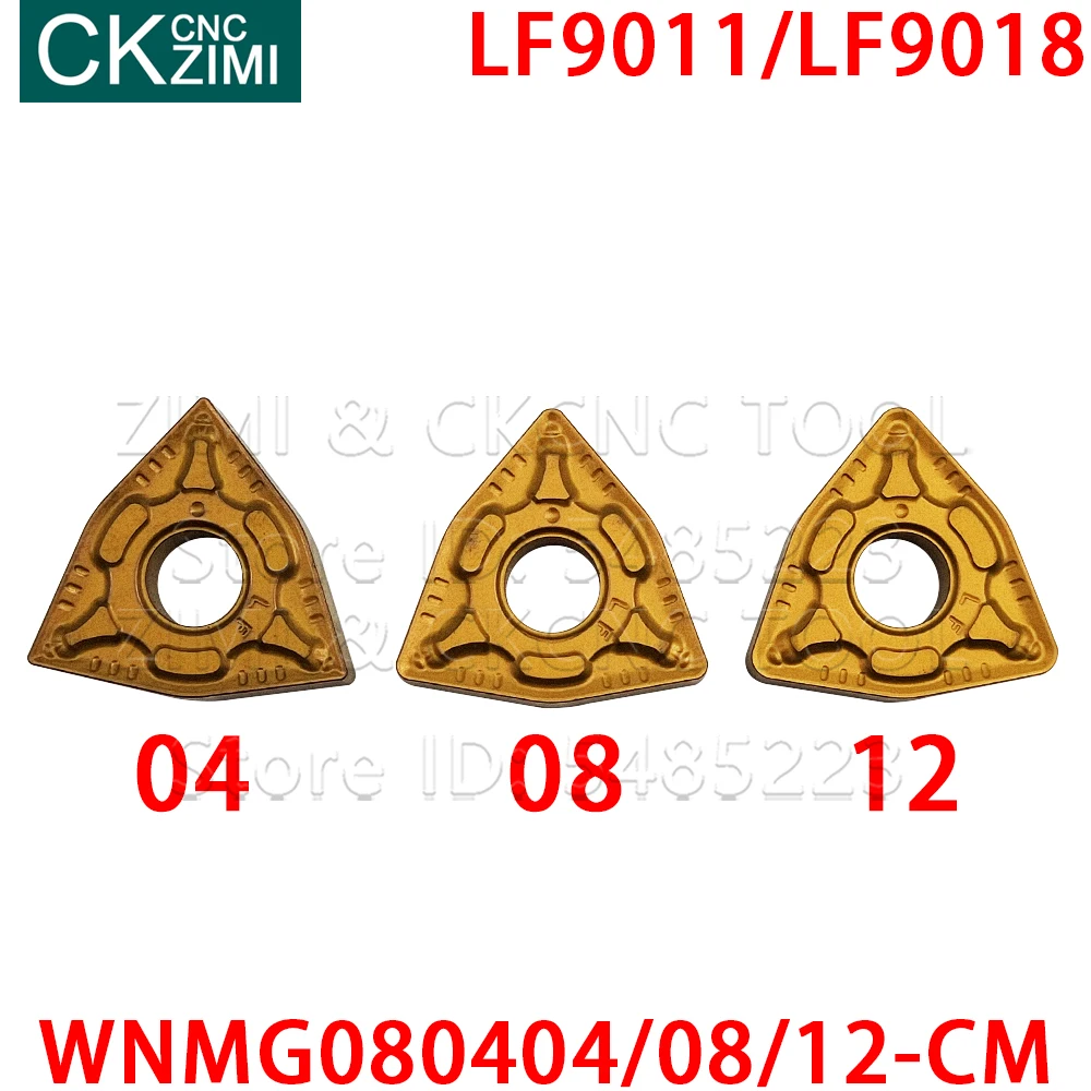 Insertos de torneado de carburo WNMG080404-CM WNMG080408-CM LF9011 LF9018, herramientas de torno CNC, herramienta de torneado de madera WNMG para acero