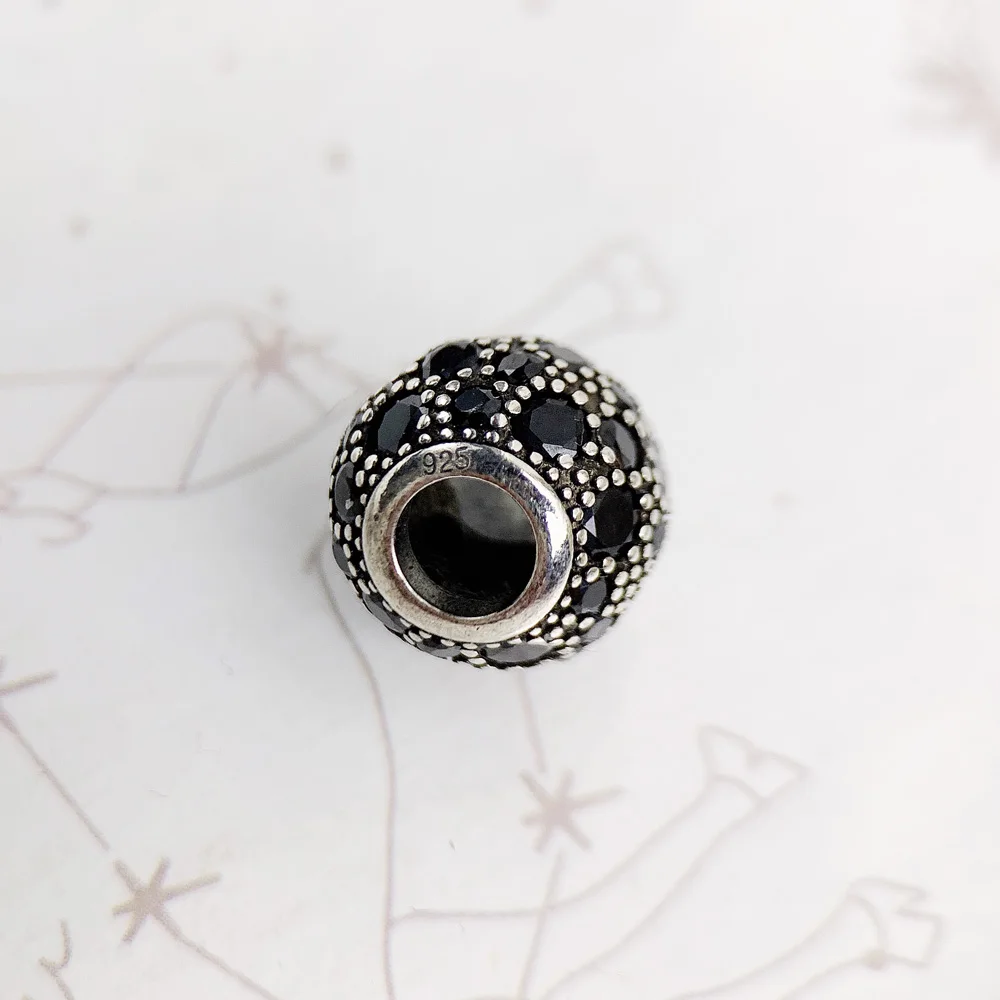 Beads Black Crushed,925 Sterling Silver Karma Charms European Jewelry Accessories