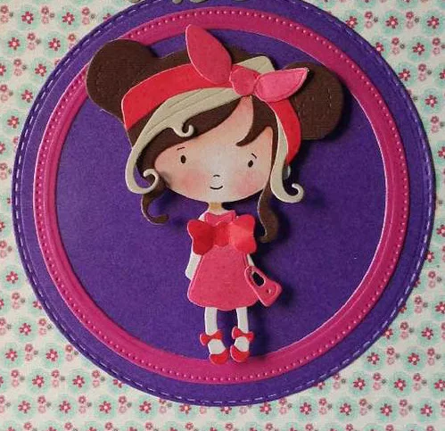 Lovely Bow Girl Cutting Dies Princess Doll Stencil for DIY Scrapbooking Cards Decorative