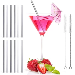 130/160mm Eco-friendly Reusable Metal Straws Extra Short Reusable 304 Stainless Steel Drinking Straws for Cocktails Travel Kids