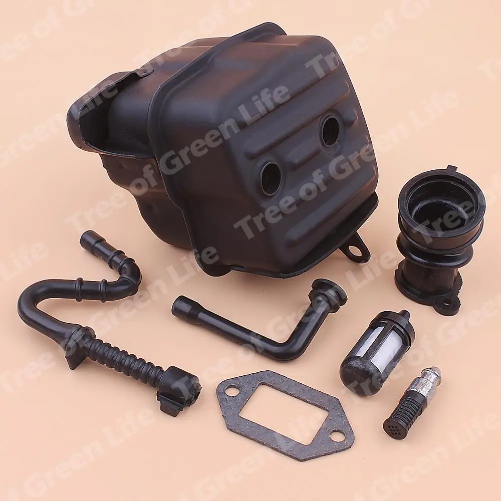 Silenciador de escape para motosierra Stihl MS361 MS 361, colector de admisión, Kit de junta de línea de filtro de aceite y combustible, 1135, 140, 0650