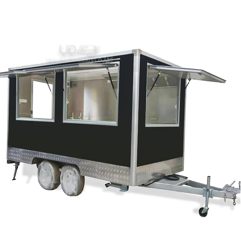 Mobile Square Food Trailer Shop Sale Ice Cream Gelato Hot Dog Coffee Pizza Full Kitchen Concession Food Trailer Fully Equipped