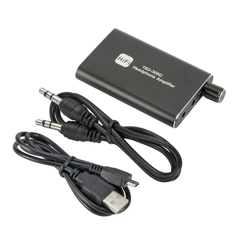 AMPLIFICADOR DE Auriculares recargable HiFi, amplificador portátil, Cable de Audio auxiliar de 3,5mm, interruptor de ganancia de dos etapas para auriculares de 16-300 Ohm