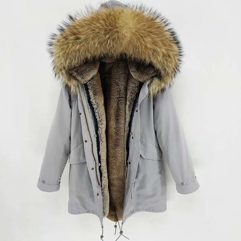 2022 Winter Jacket Men Parka Real Fur Coat Big Natural Raccoon Fur Collar Hood Thick Warm Outerwear Streetwear