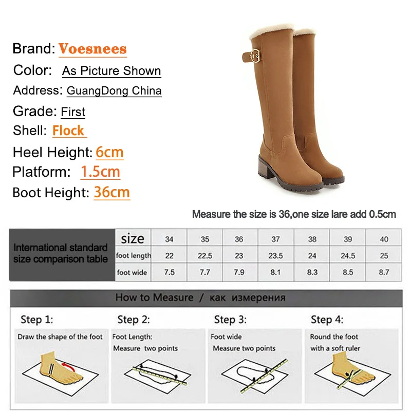 Women\'s Winter Warm Long Boots 2022 New Fashion Flock Knee-High Boots Exquisit College Style Plush Thick Soled Zip Female Shoes