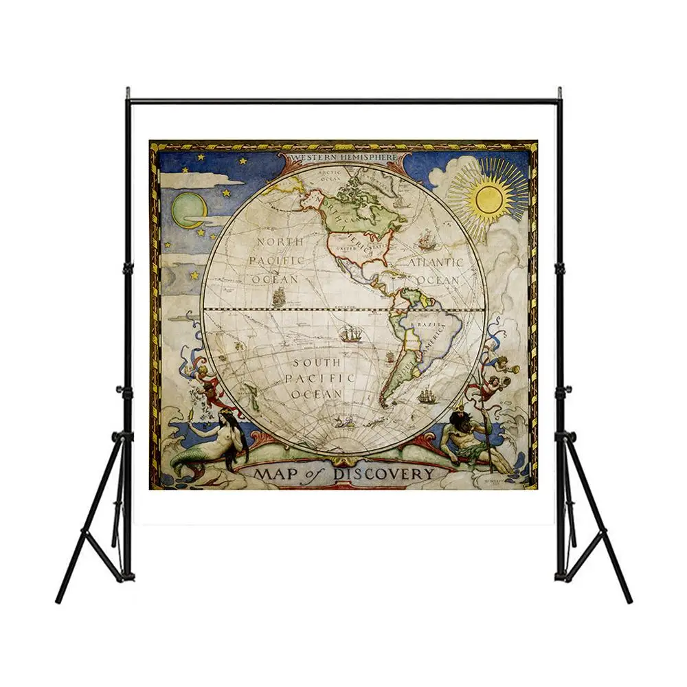 Stile medievale Carta Decorativa 90x90cm Semplice Non-tessuto No-fading Mappa Del Mondo Per I Bambini e bambini