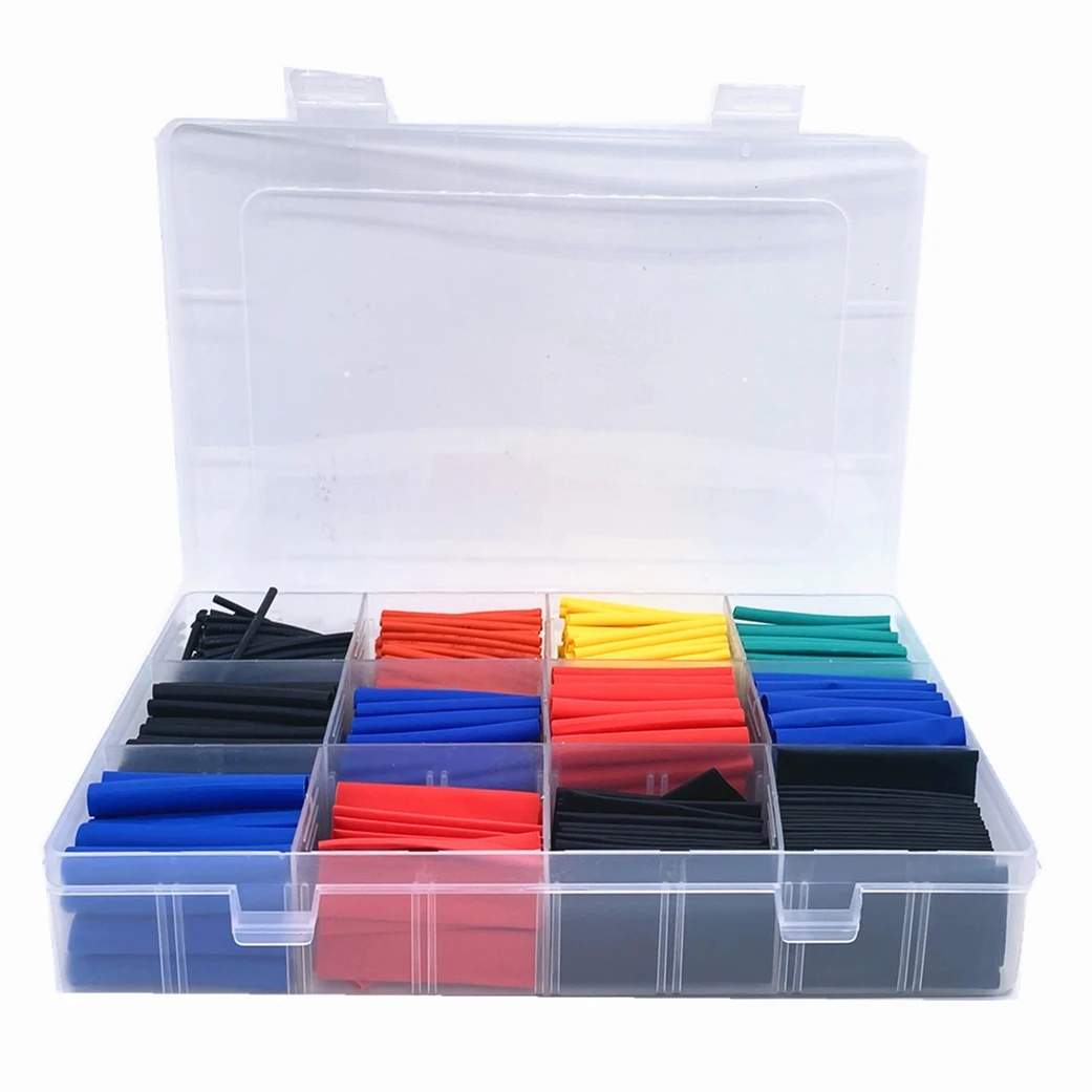 750 stücke Schrumpf Schlauch Isolierung Schrumpf Rohre Sortiment Elektronische Polyolefin Draht Kabel Hülse Kit Schrumpf Rohre