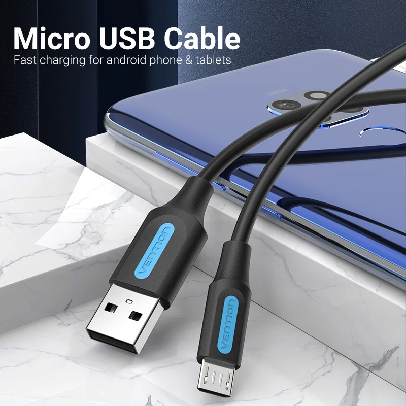 Vention Micro USB kabel 3A nylonowa szybka ładowarka USB typ C kabel danych do Samsung Xiaomi LG Android Micro USB kable telefonów komórkowych