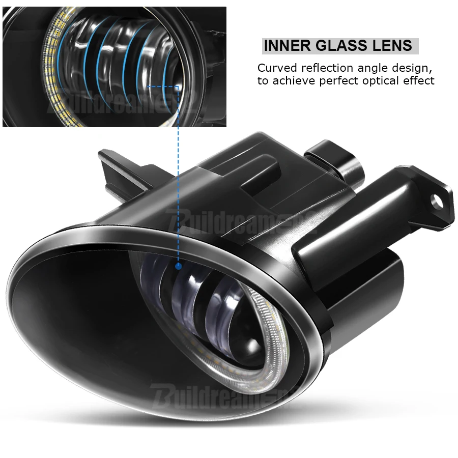 2 X Angel Eye zespół światła przeciwmgielnego samochód prawy + lewy LED obiektyw mgła lampa do jazdy dziennej DRL 30W 12V dla volkswagena VW Caddy III/3 2010-2015 — zdjęcie 3